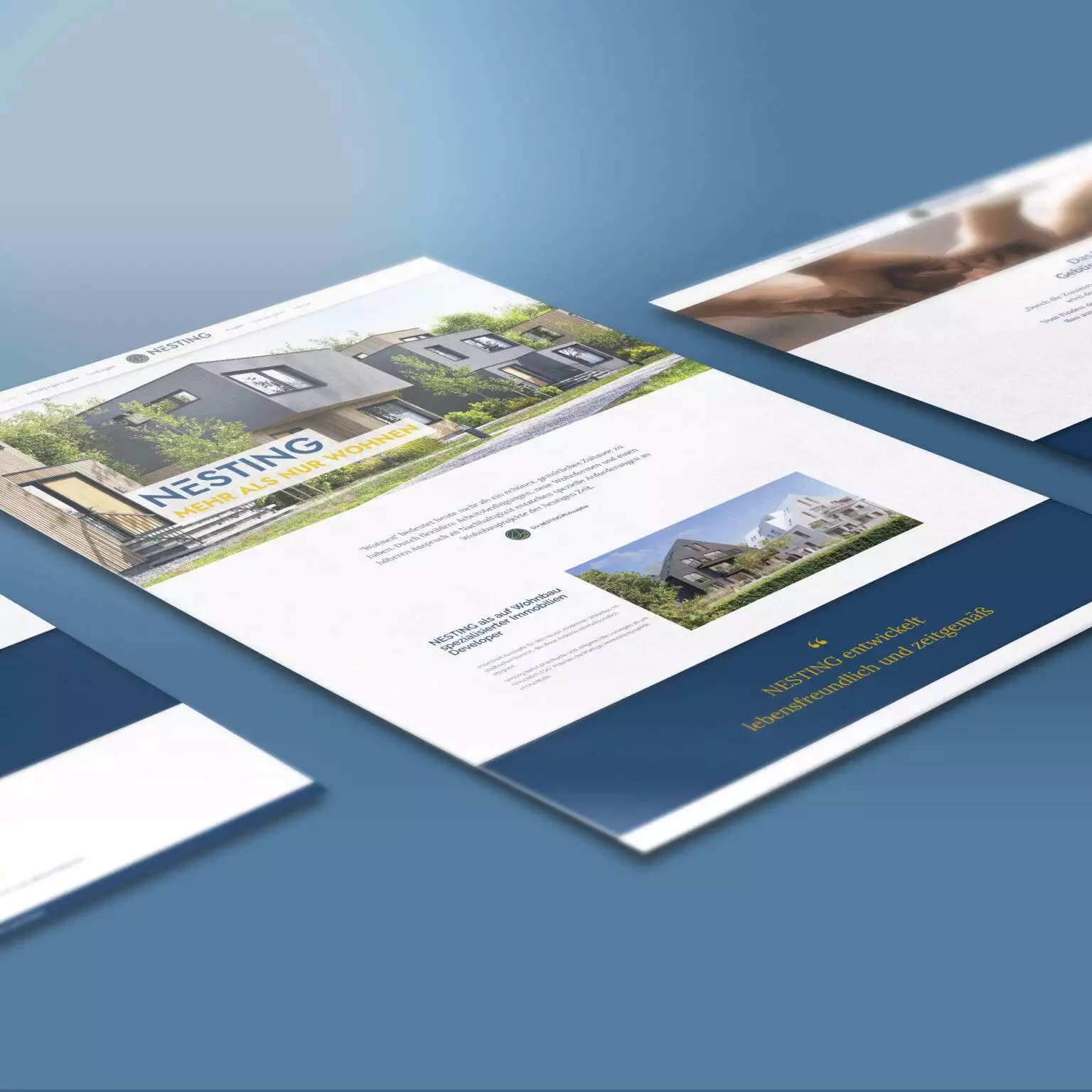 Digitales Handwerk Web Design Wien Portfolio Nesting Immobilien Development